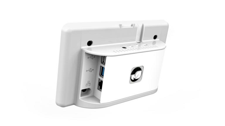 Back view of Raspberry Pi 4 in white