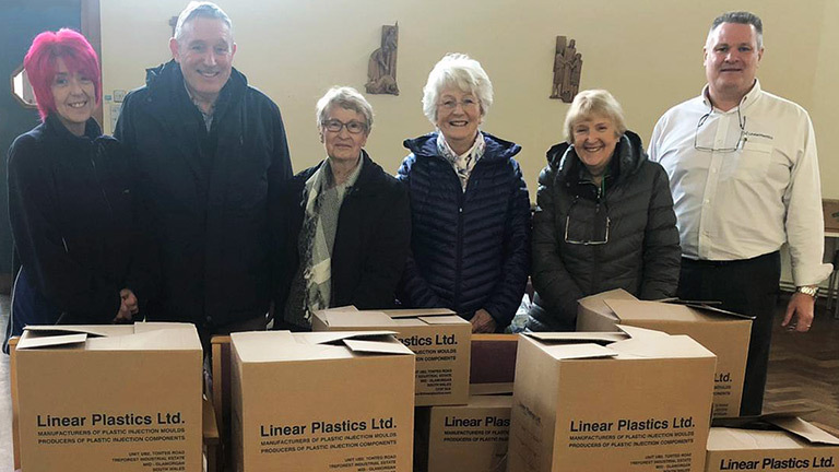 Linear Plastics food bank raising work at Christmas time